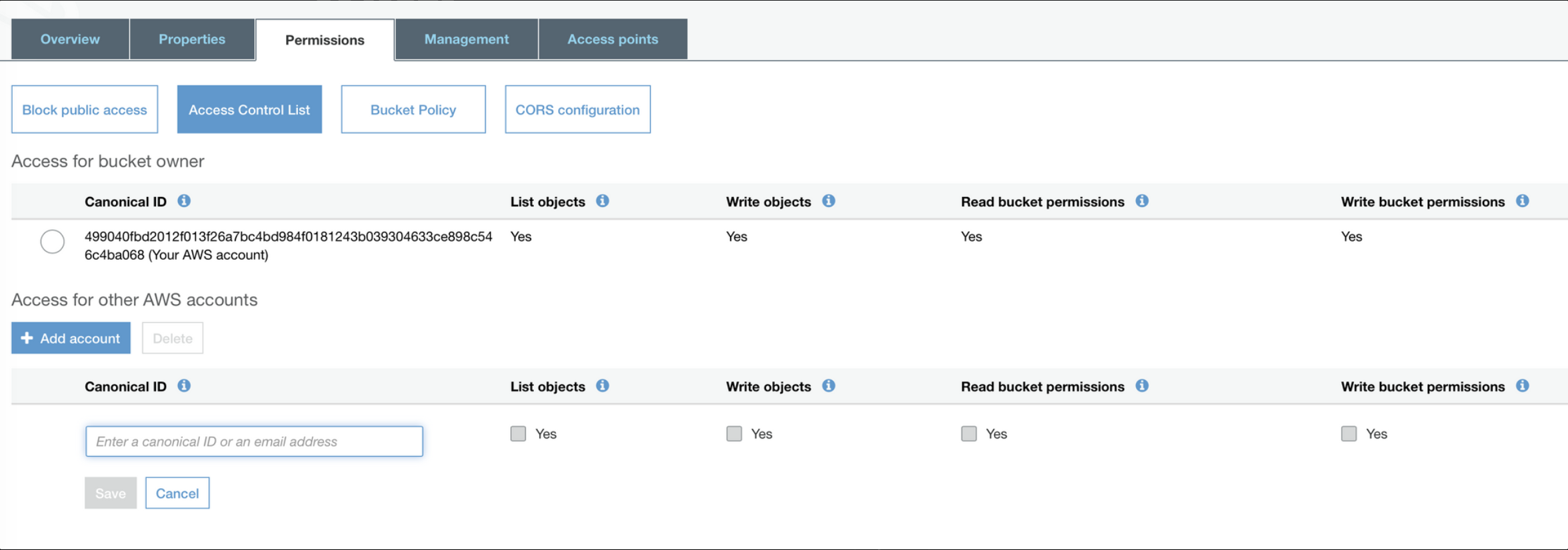 ACLs configure console